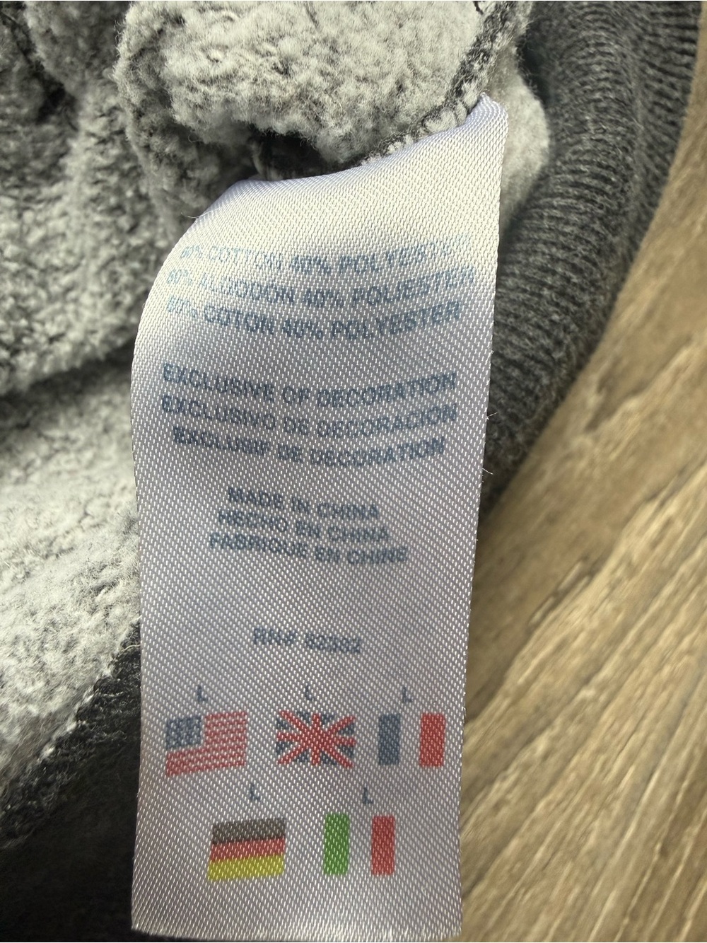 Champion Kids' L (10/12) Gray Full-Zip Hoodie with Logo - Picture 10 of 10
